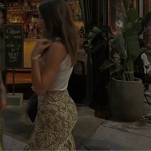 High Waist Embroidered Ruffle Skirt